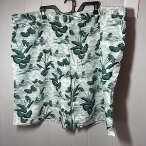 Claudio Nucci Mens 3X 48-50 Tropical Floral Pagoda Print Shorts Adjustable V5